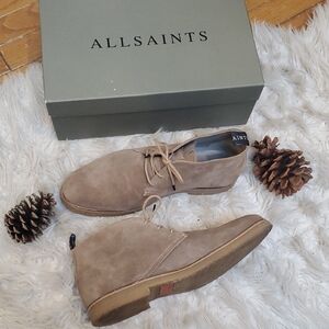 All Saints Men's Taupe Suede Luke Chukka Boots Size 10